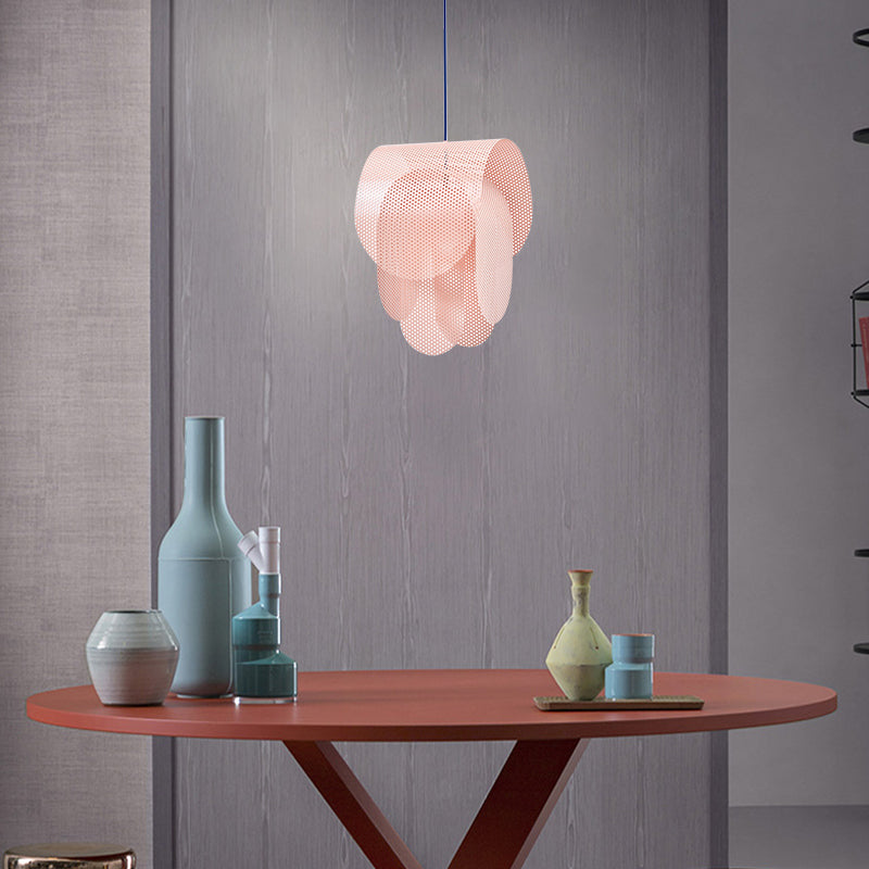 Perforated metal pendant light