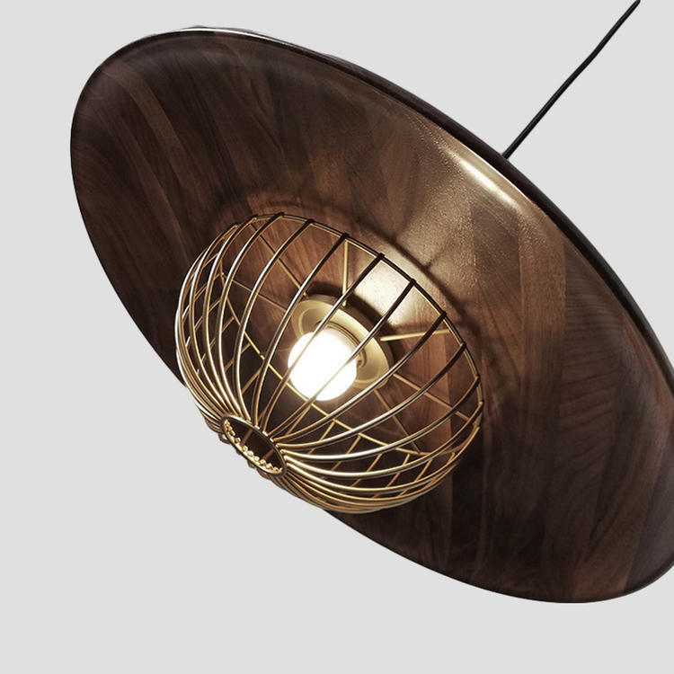 Walnut Wood Color Kasa Pendant Lamp
