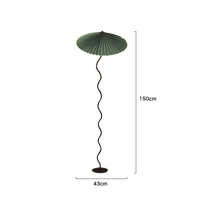 Vintage Pleated Floor Lamp White Fabric