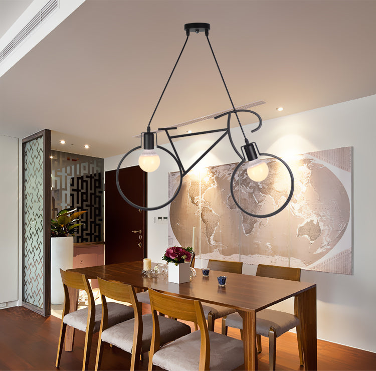 Iron Bike Industrial Pendent Light for Dining Room Bedroom