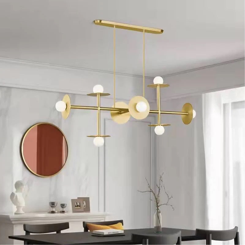 Nordic 8-Light Linear Chandelier Light