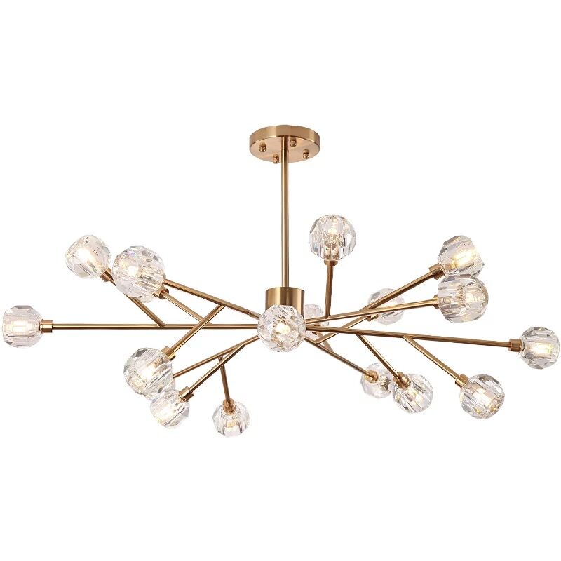 Boule De Cristal Round Brass Chandelier