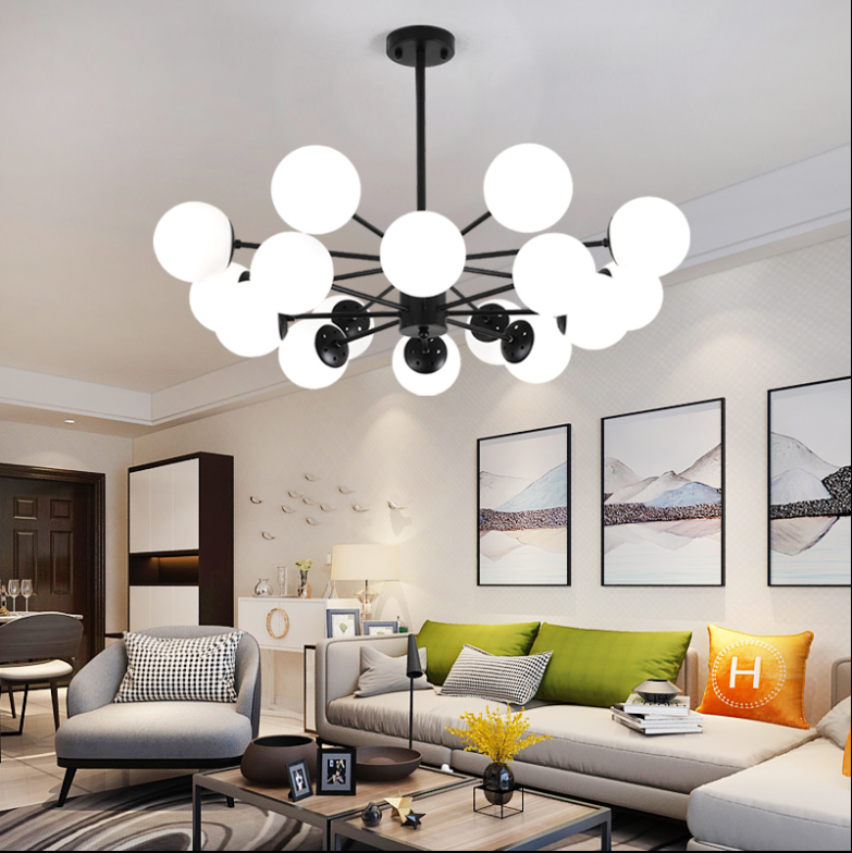 Karrington Glass Ball Brass Chandelier