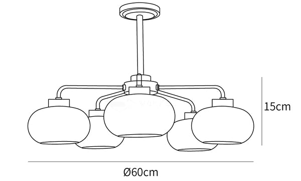 Persimmon Ruyi Chandelier