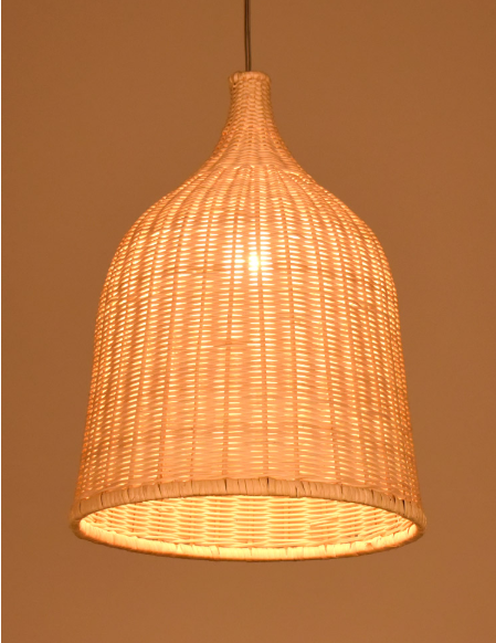 Rattan pendant light fixture