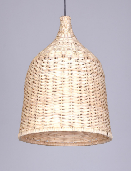 Rattan pendant light fixture