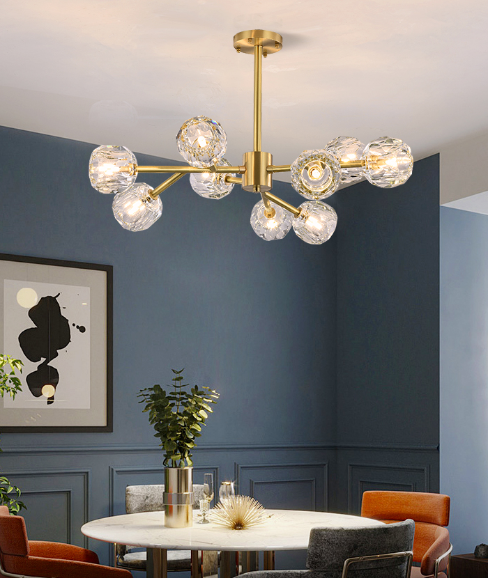 Boule De Cristal Round Brass Chandelier – BELECOME