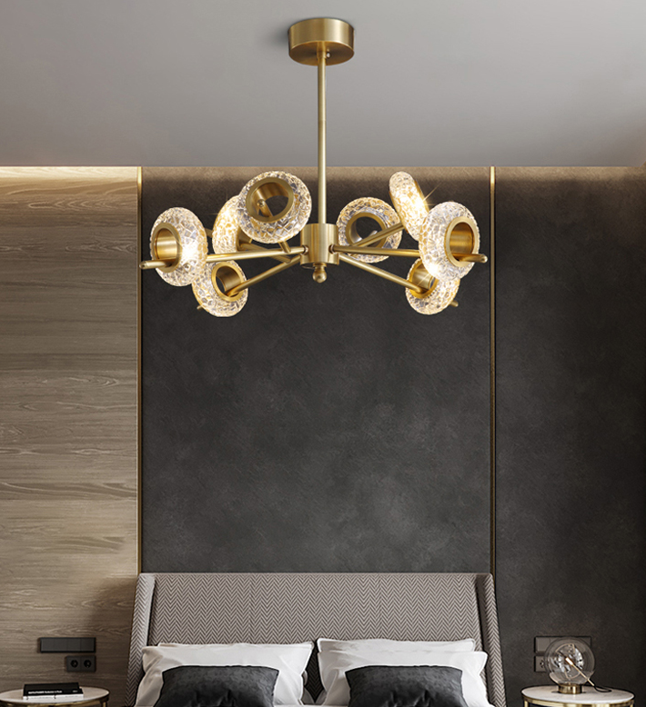 LED Crystal Brass Chandelier