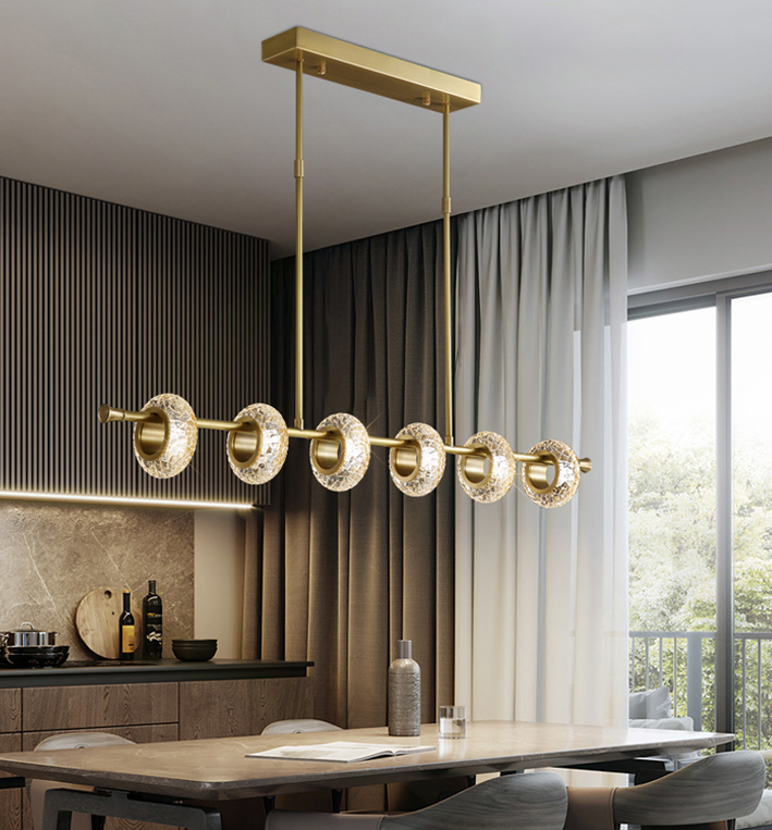 LED Crystal Brass Chandelier