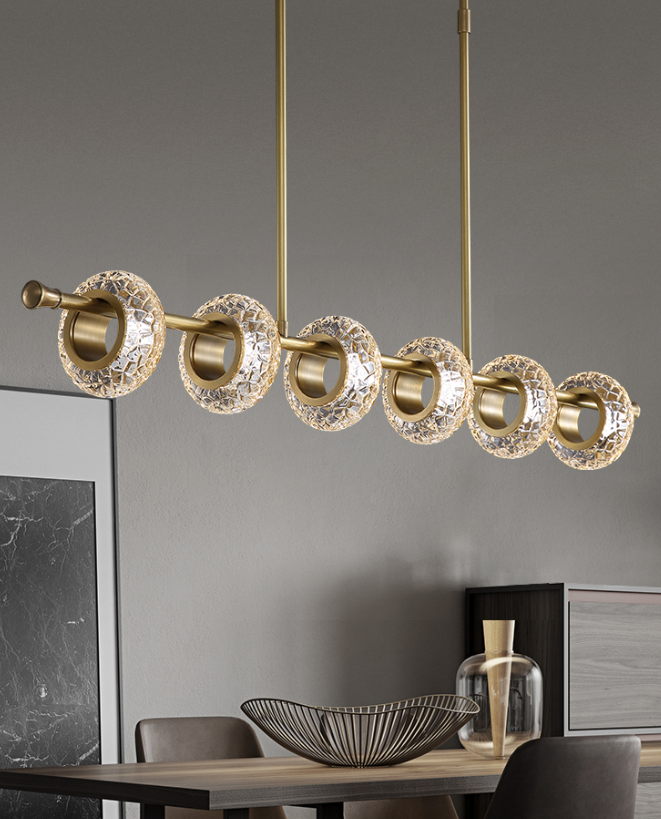 LED Crystal Brass Chandelier