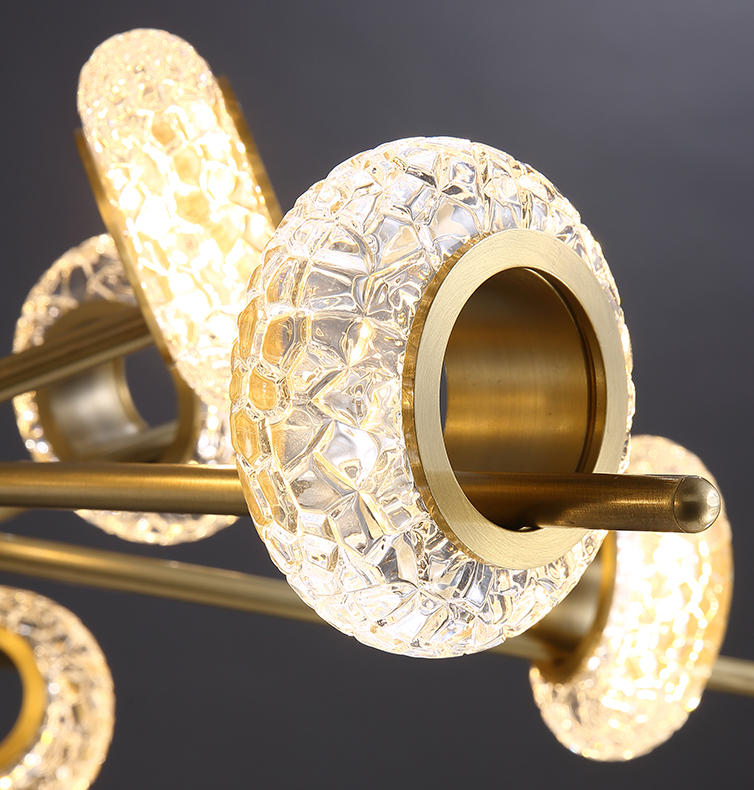 LED Crystal Brass Chandelier