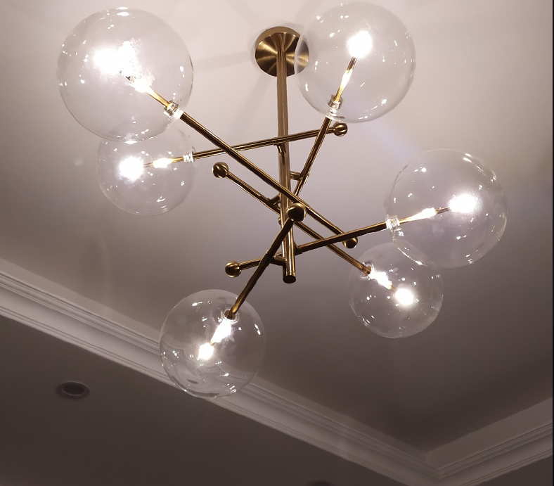 Glass sphere chandelier deals