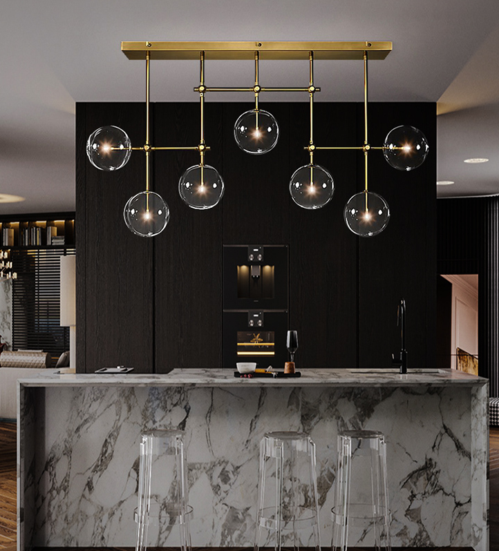 GLASS GLOBE MOBILE CHANDELIER