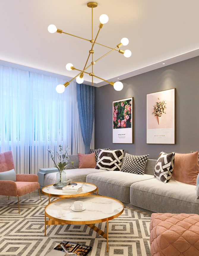 Brass Mobile Chandelier