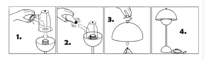 Flowerpot Metal Table Lamp