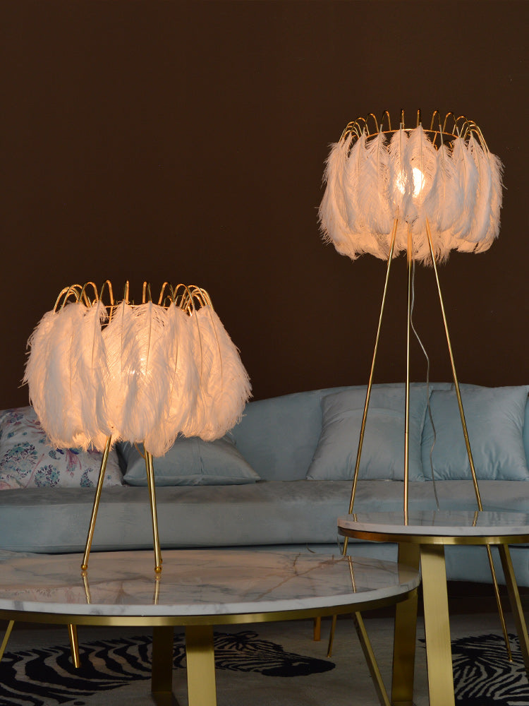 Feather Table Lamp & Floor Lamp