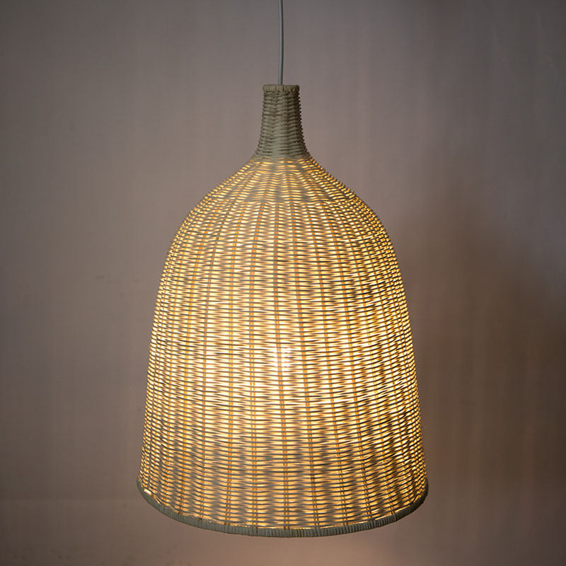 Rattan pendant light fixture