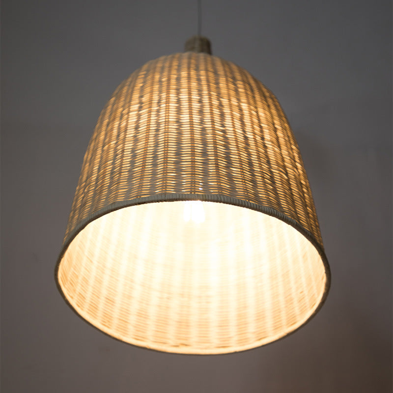 Rattan pendant light fixture