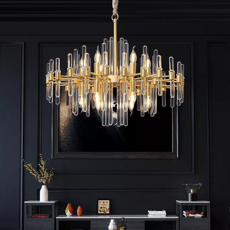 Antique Brass Crystal Chandelier