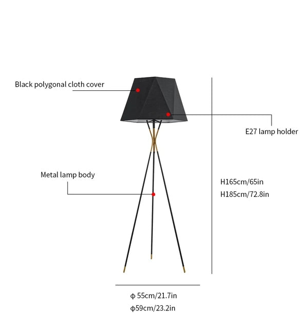 black tripod floor lamp