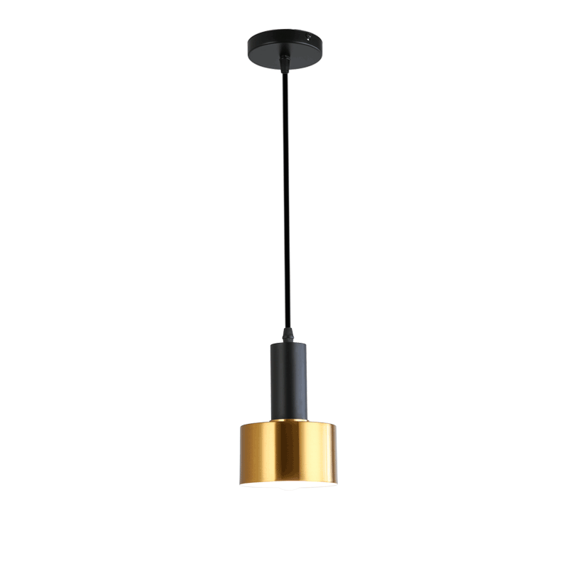 black and brass pendant light