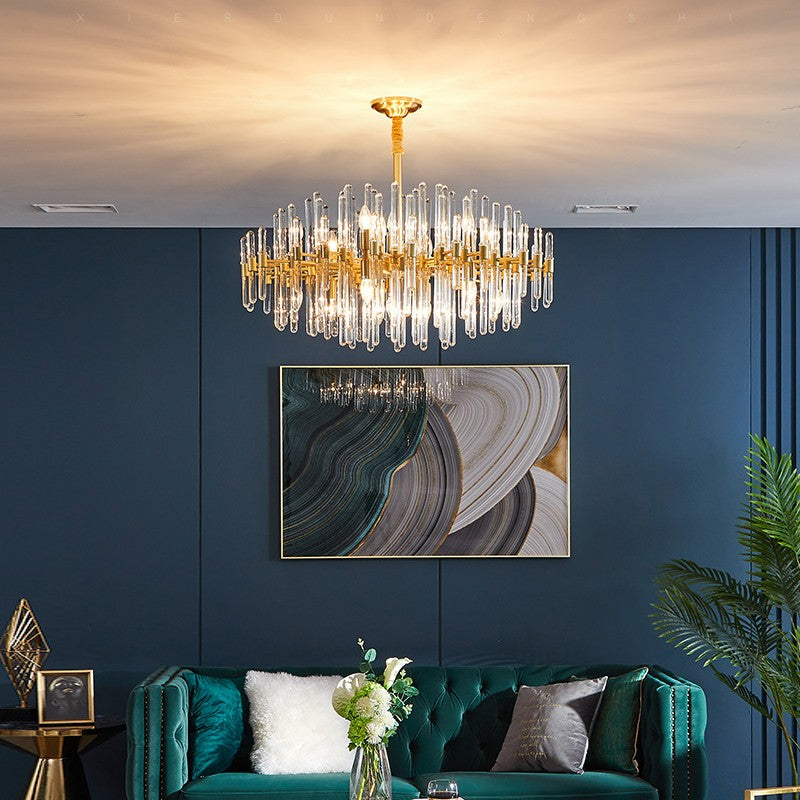 brass and crystal chandelier