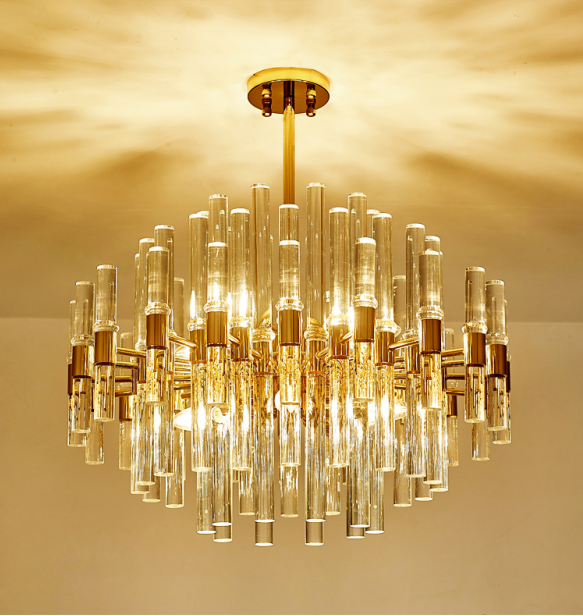 Brass chandeliers Czech Crystal D-60sm H-47sm 