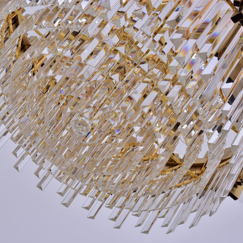 large round crystal chandelier