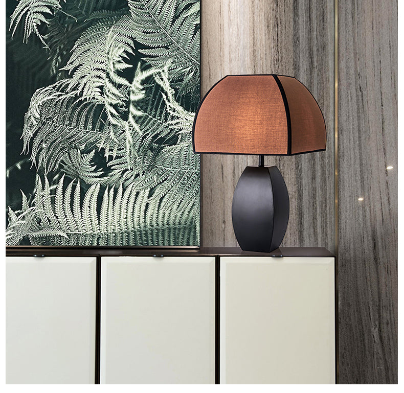 Mushroom Table Lamp with Fabric Shade
