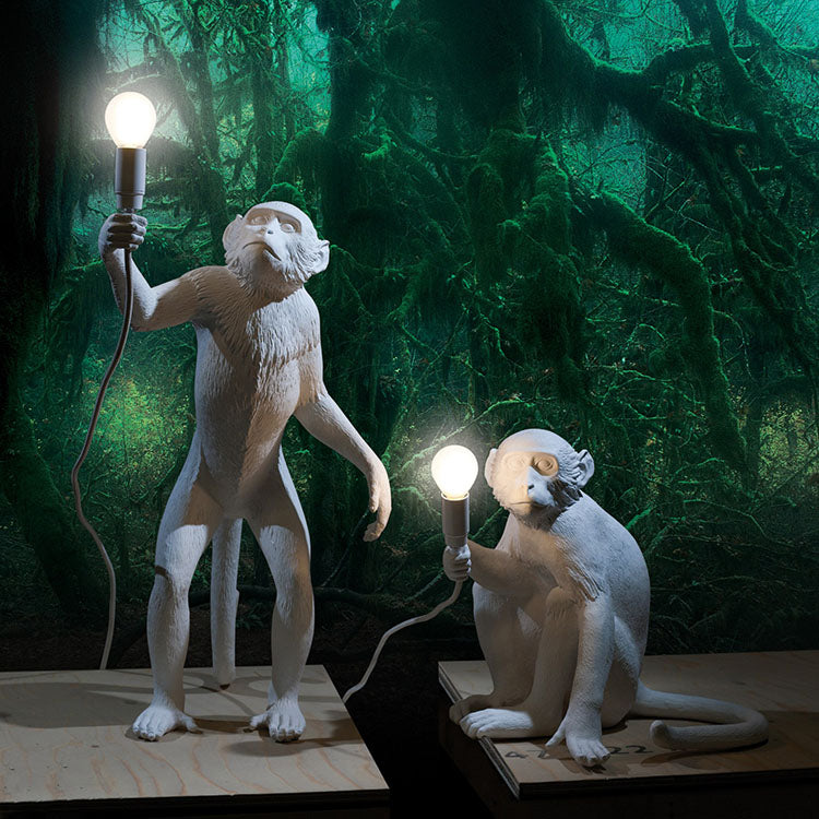 monkey holding light