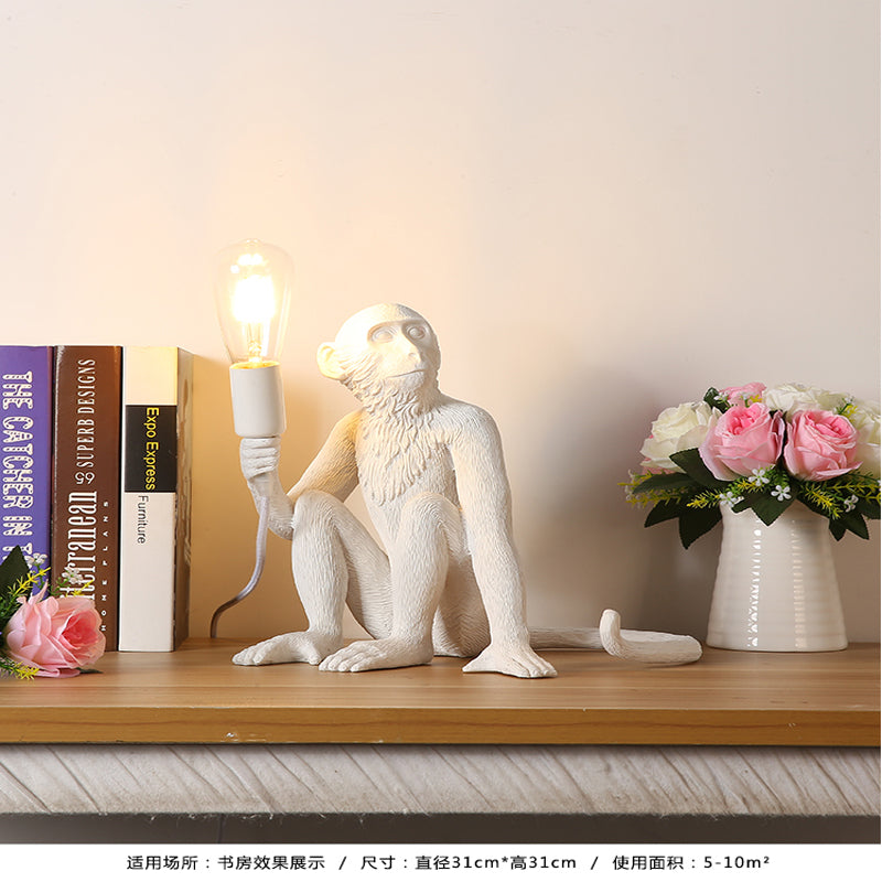 monkey holding light bulb