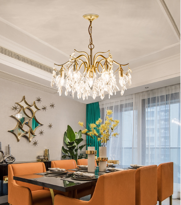 silver crystal chandelier lighting