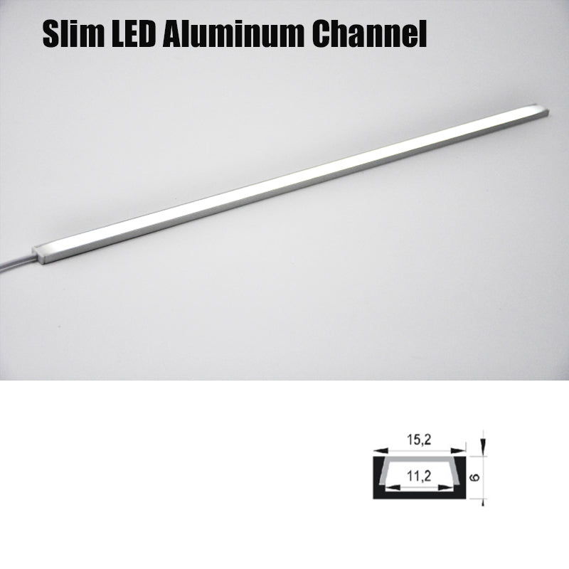 Slim LED Aluminum Channel 15X6mm 1-3meter