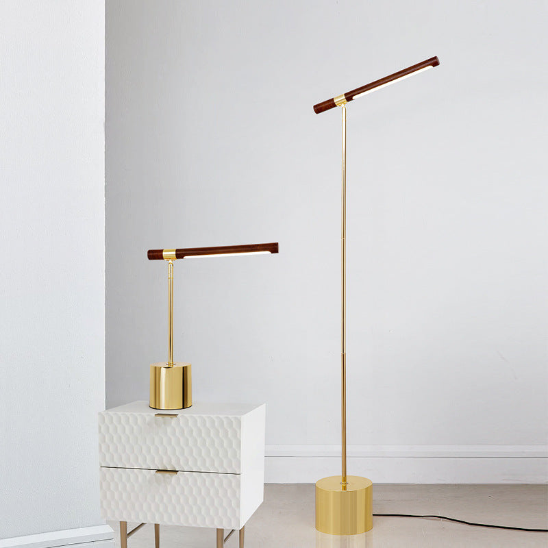 wood led floor lamp